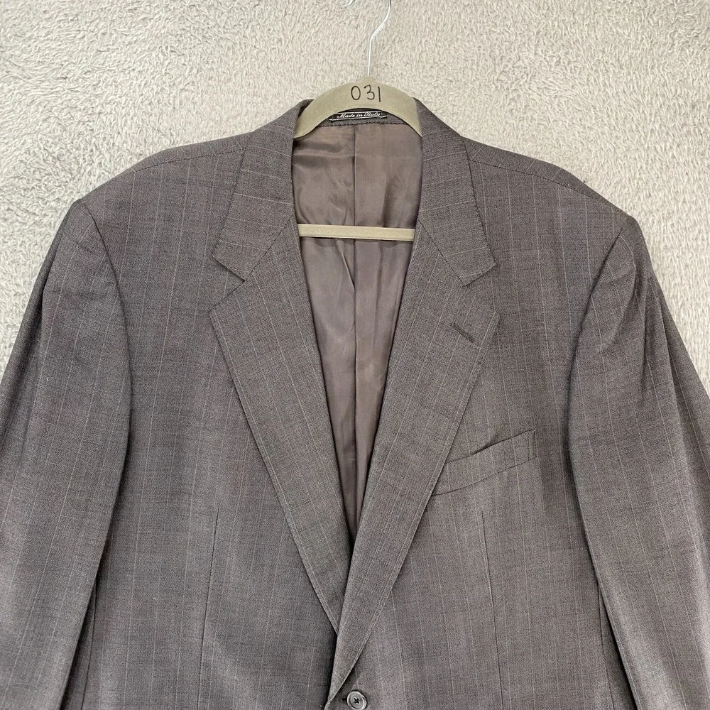 Ermenegildo Zegna Blazer Mens 50 Super 100s Wool‎ Gray Sport Coat Pockets*
